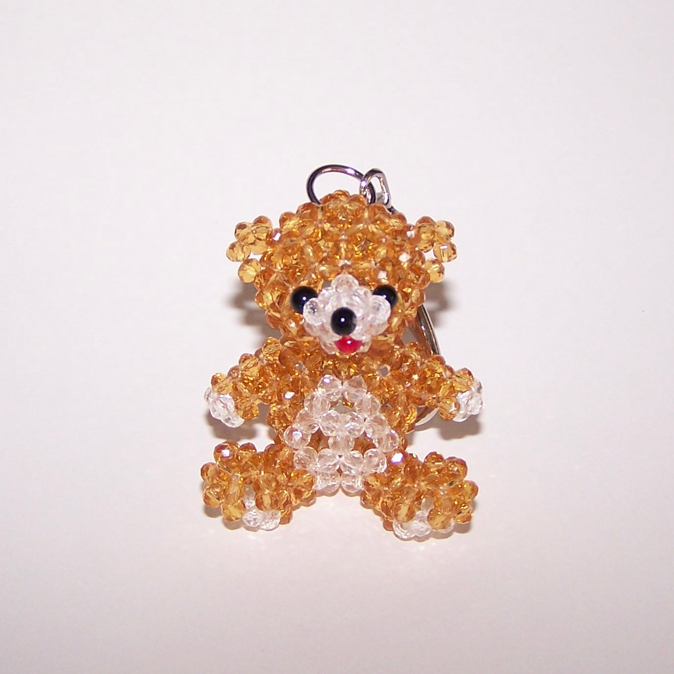 Beaded Teddy Bear Keychain