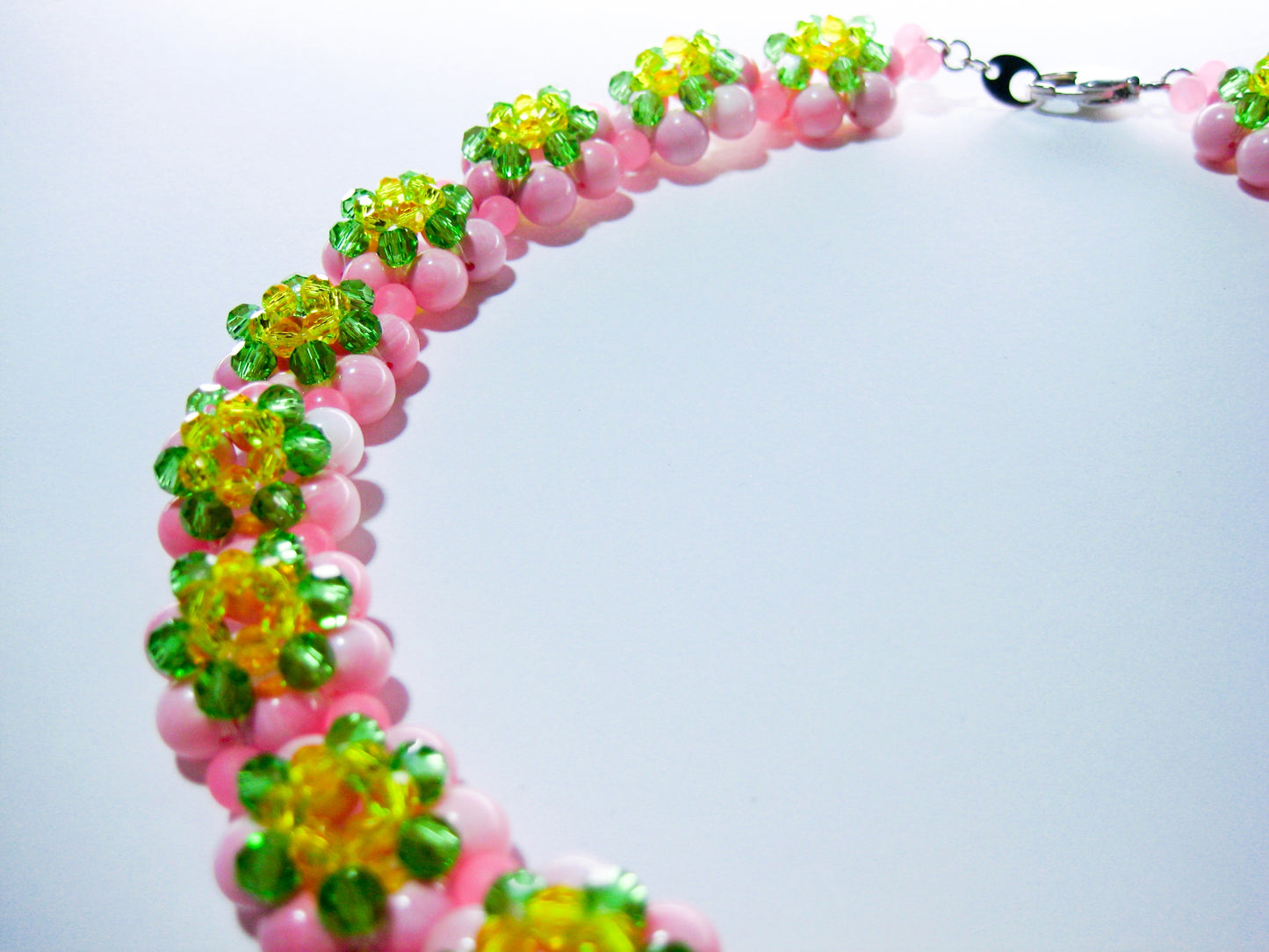 The Luminous Sakura Beaded Necklace Ring Earring