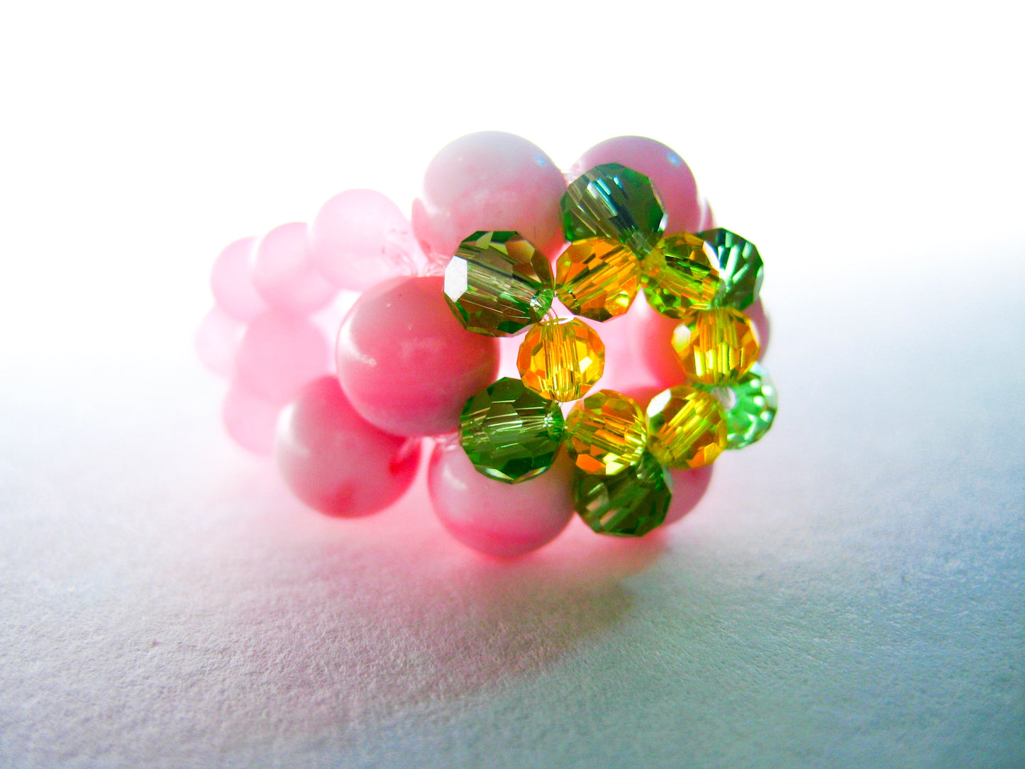 The Luminous Sakura Beaded Necklace Ring Earring
