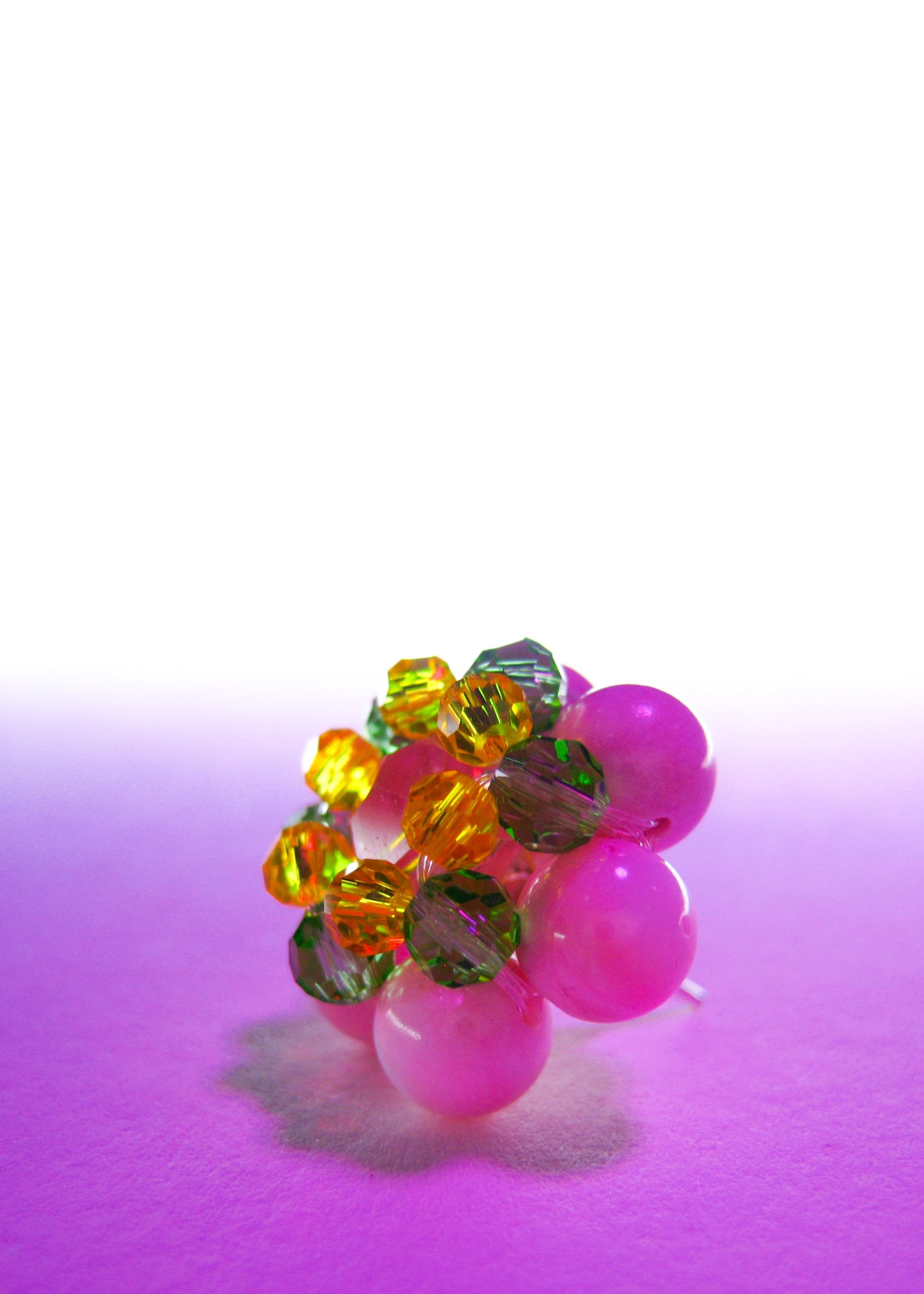 The Luminous Sakura Beaded Necklace Ring Earring