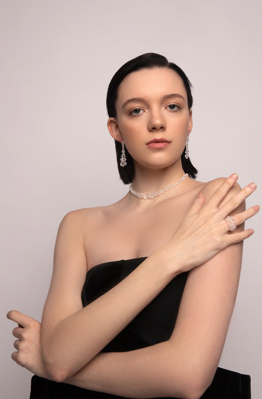 Crystal Beaded Transparent Necklace