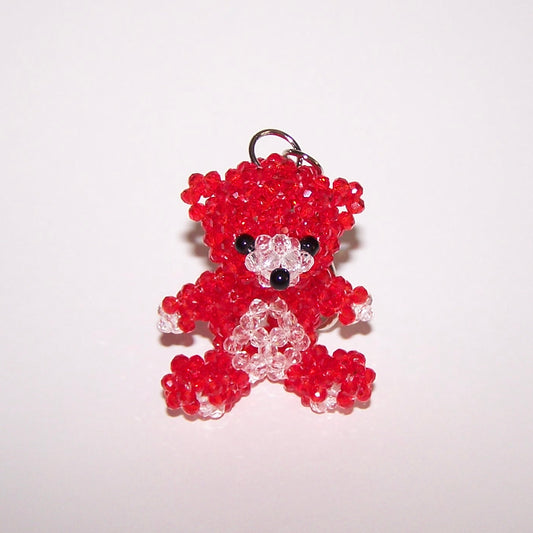 Beaded Teddy Bear Keychain