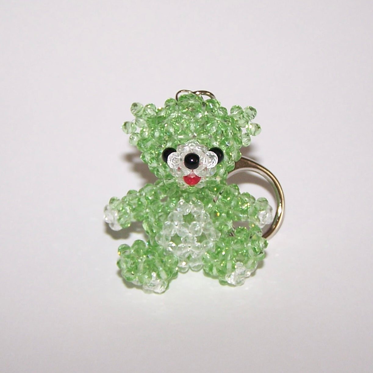 Beaded Teddy Bear Keychain