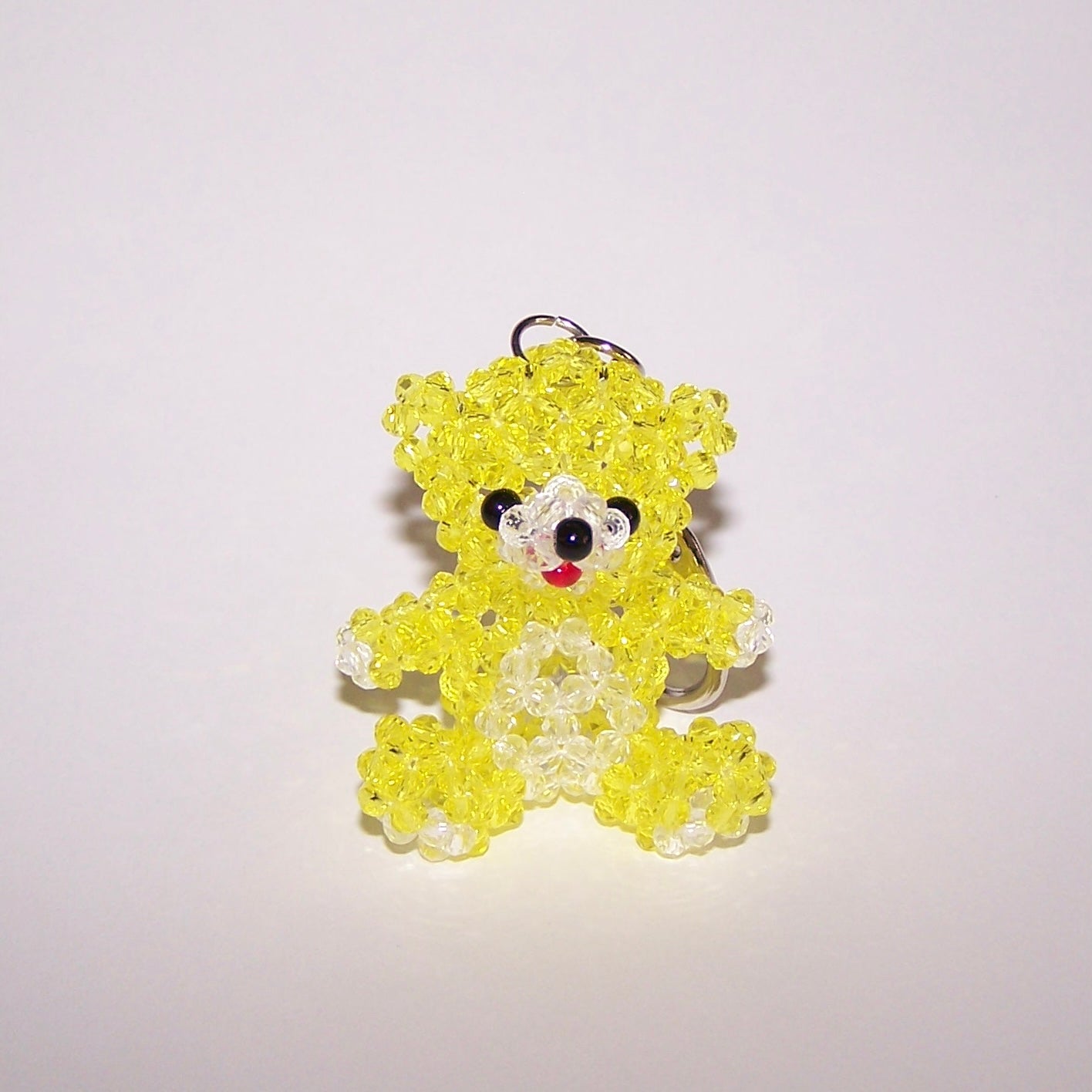 Beaded Teddy Bear Keychain