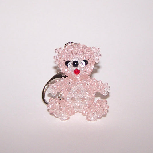 Beaded Teddy Bear Keychain