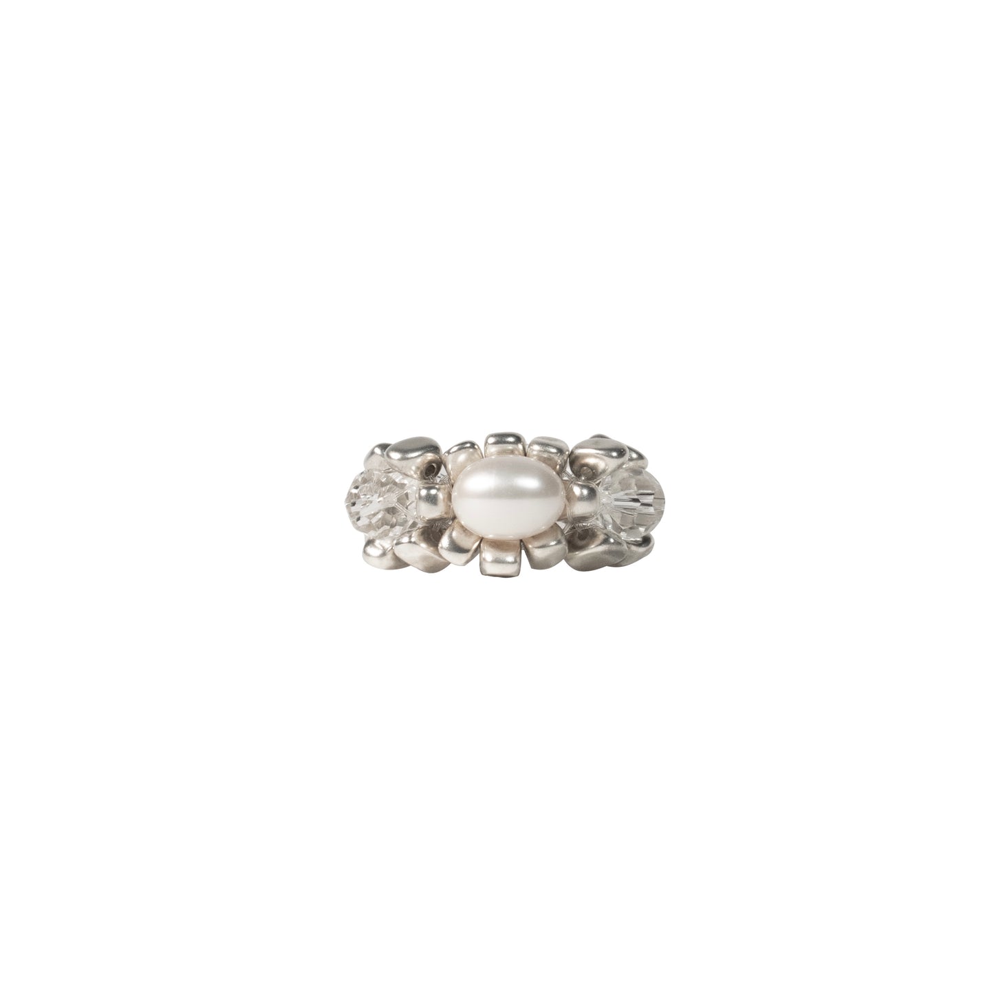 Moonlit Pearl Beaded Ring