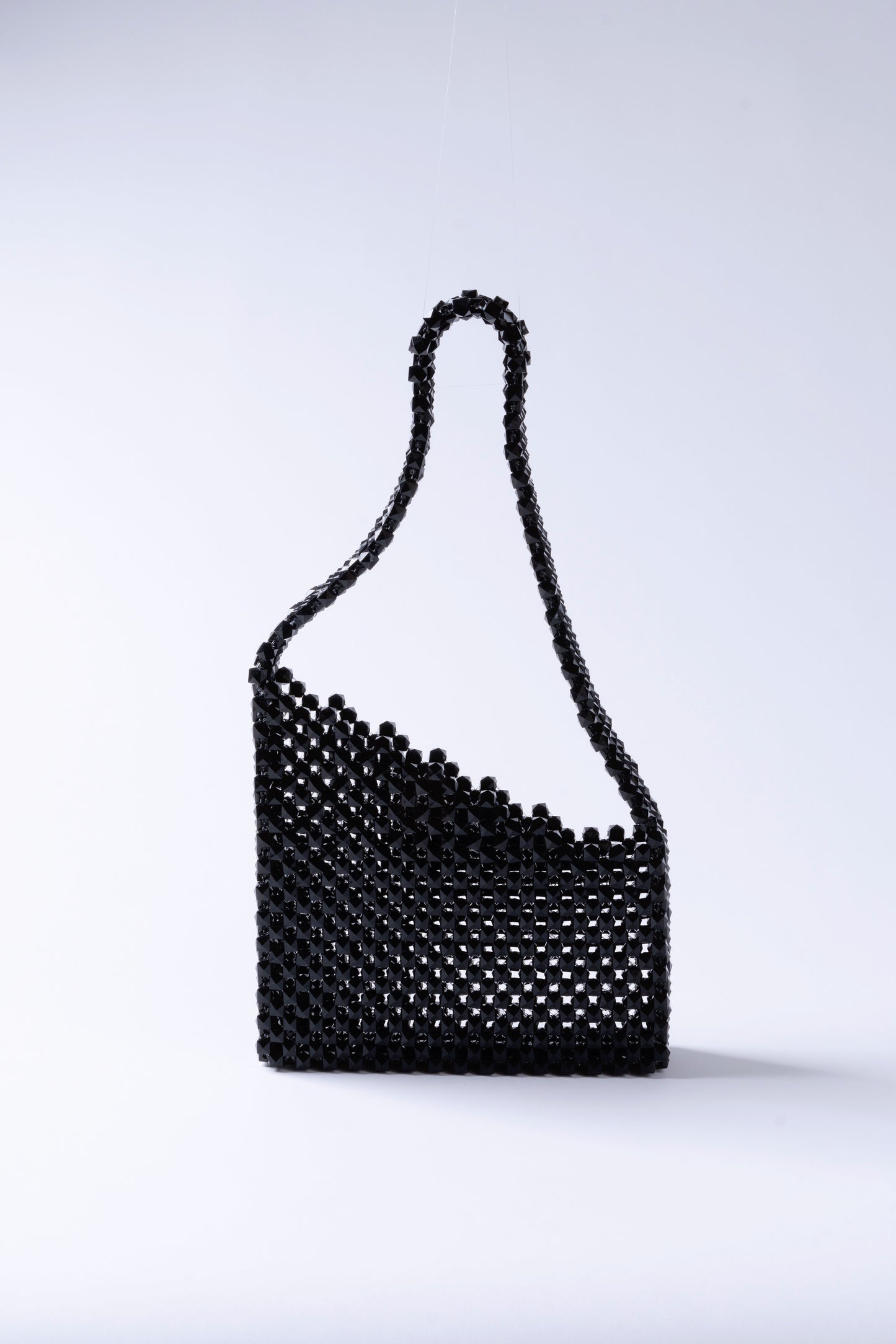 The Half Moon Beaded Handbag Black