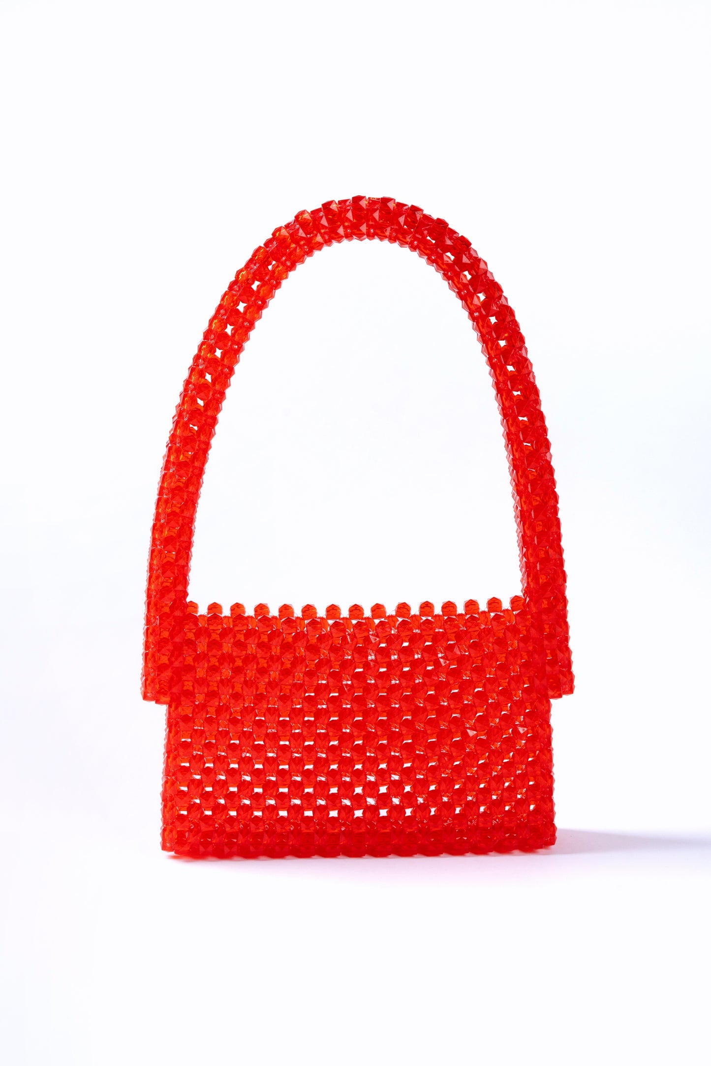 The Basket Beaded Bag Red