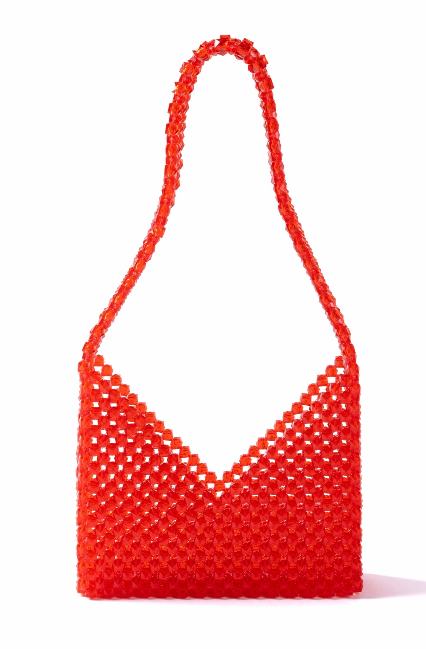 The Cut Out Beaded Handbag Red