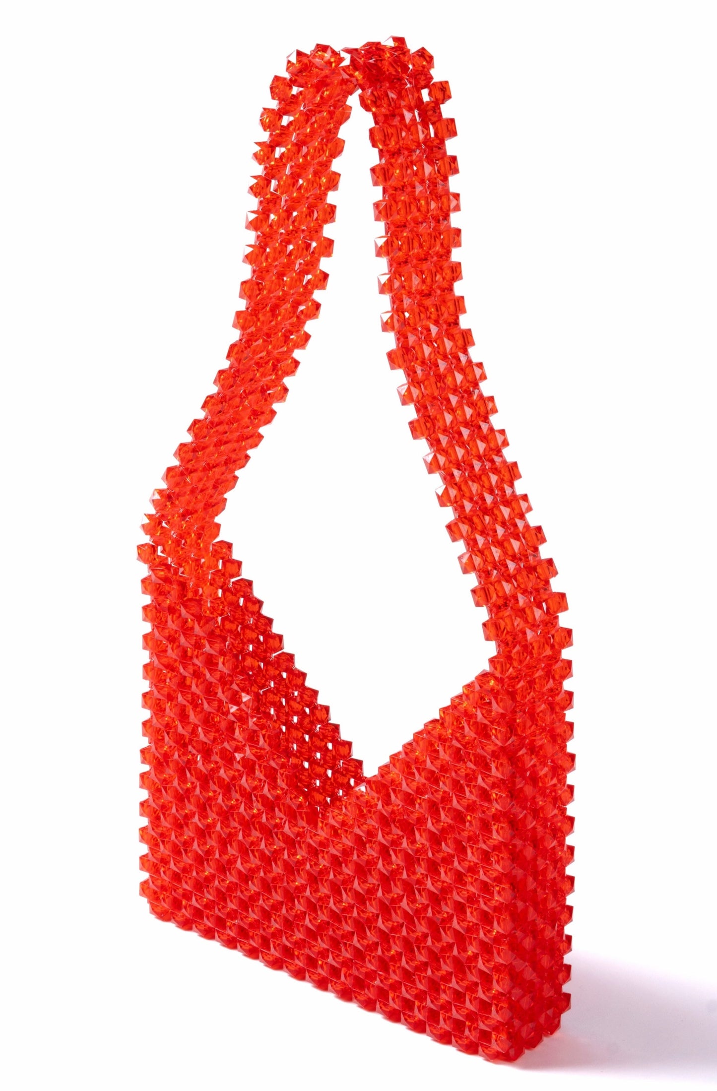 The Cut Out Beaded Handbag Red