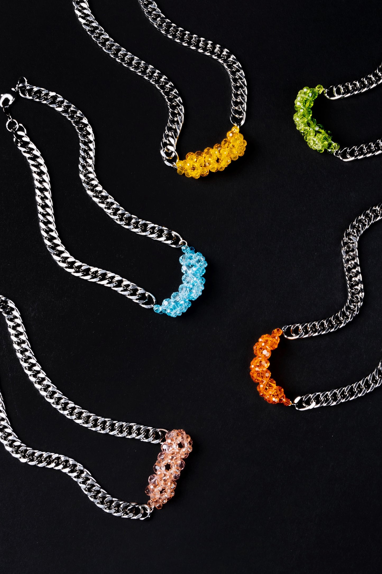 Crystal Candy Beaded Chain Necklace