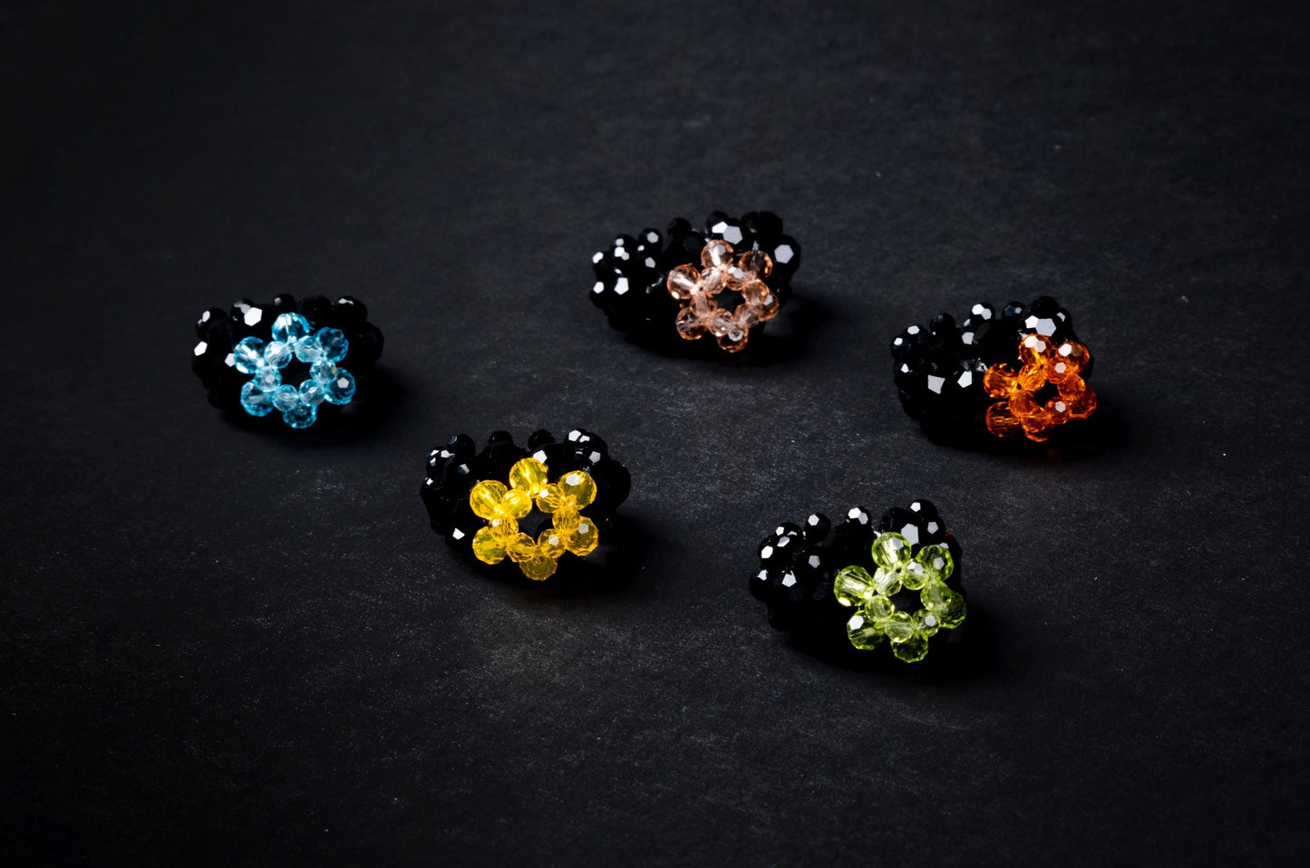 Crystal Candy Beaded Ring Dark Edition