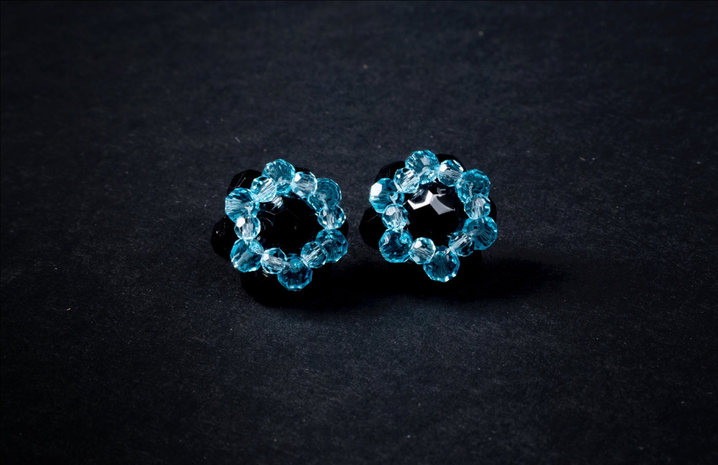 Crystal Candy Beaded Stud Earrings Dark Edition