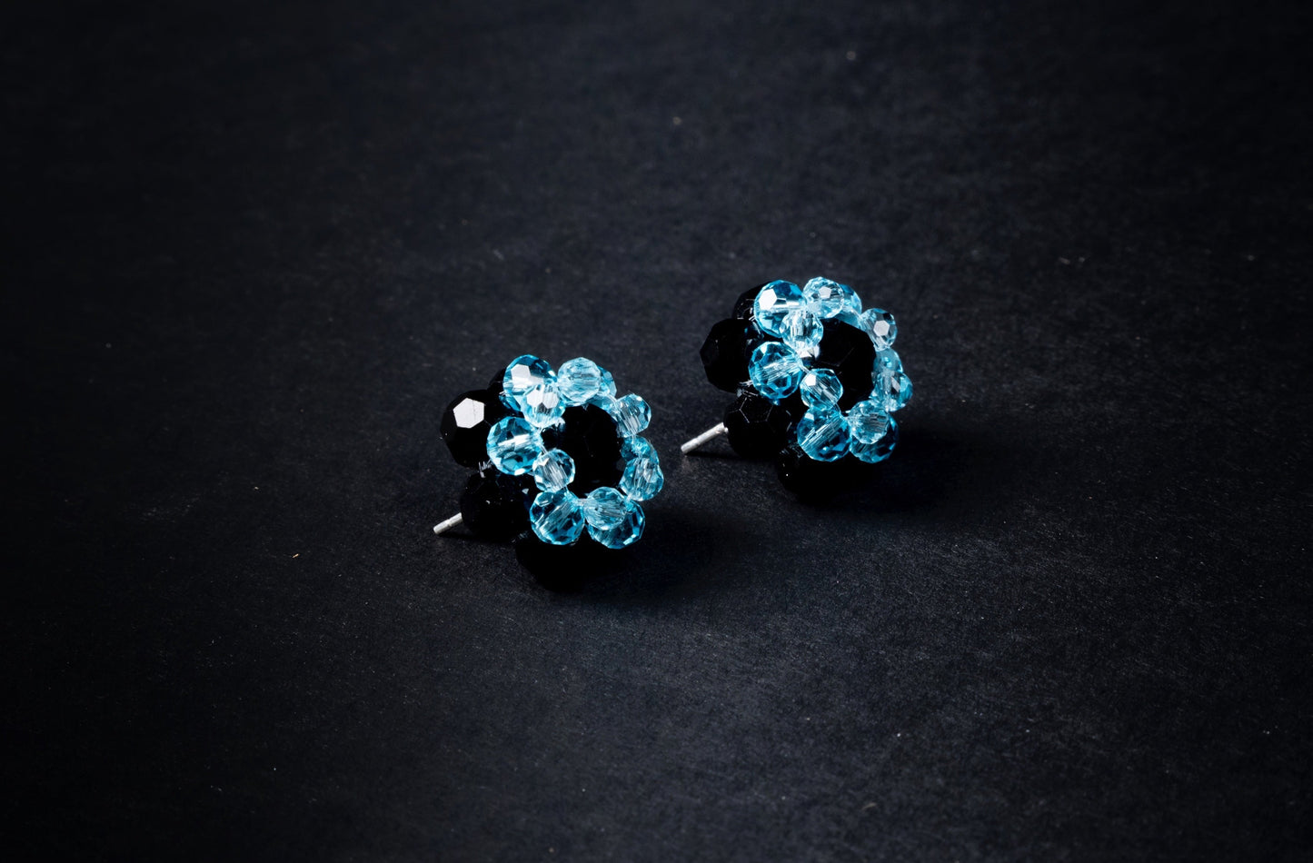 Crystal Candy Beaded Stud Earrings Dark Edition