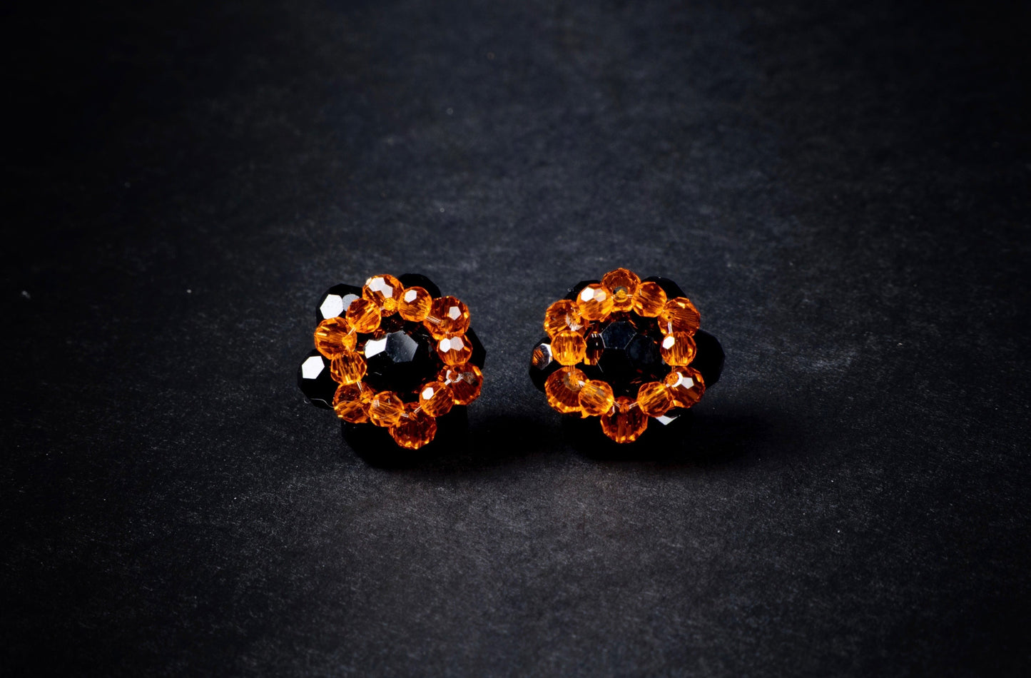 Crystal Candy Beaded Stud Earrings Dark Edition