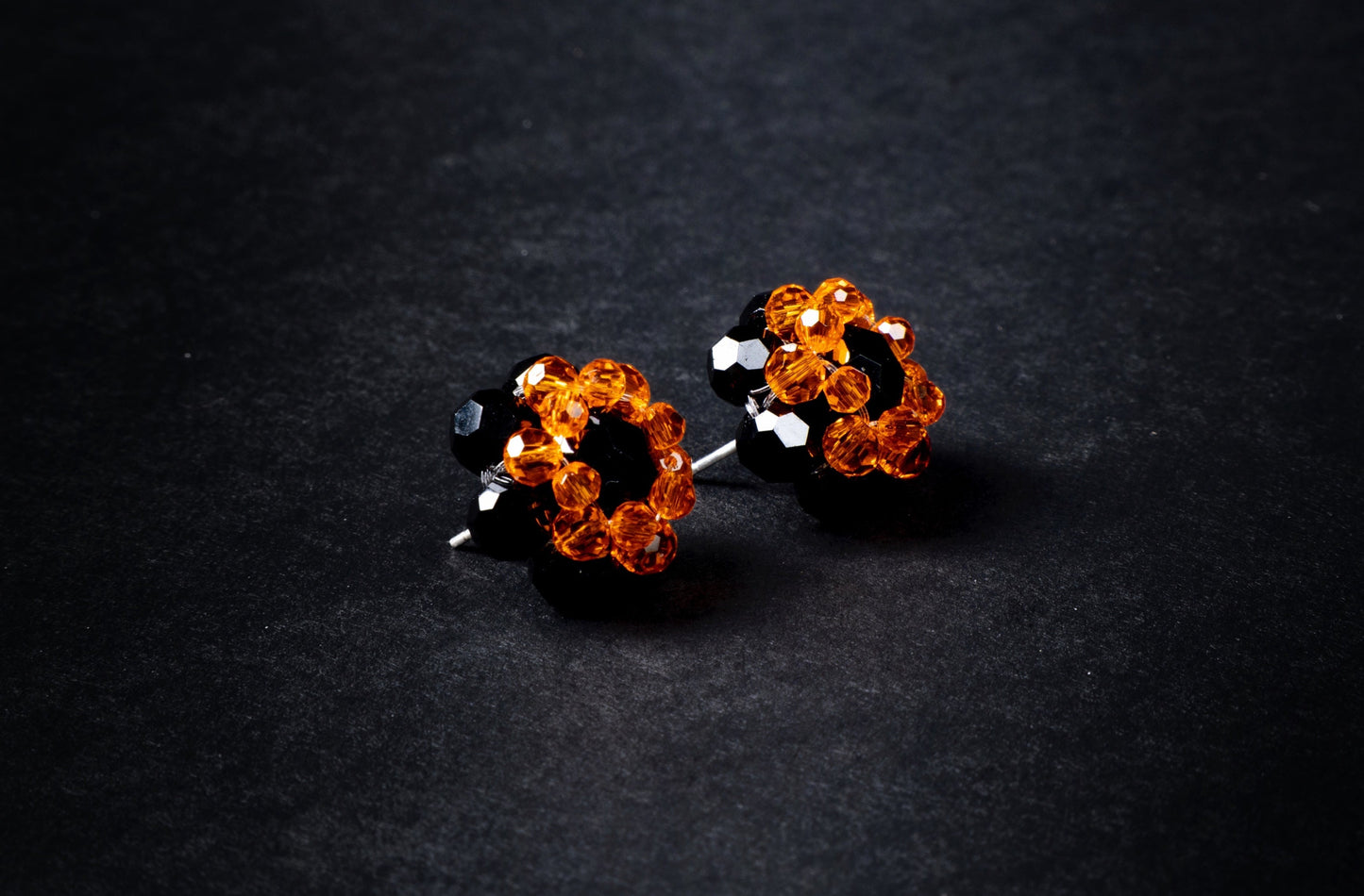 Crystal Candy Beaded Stud Earrings Dark Edition