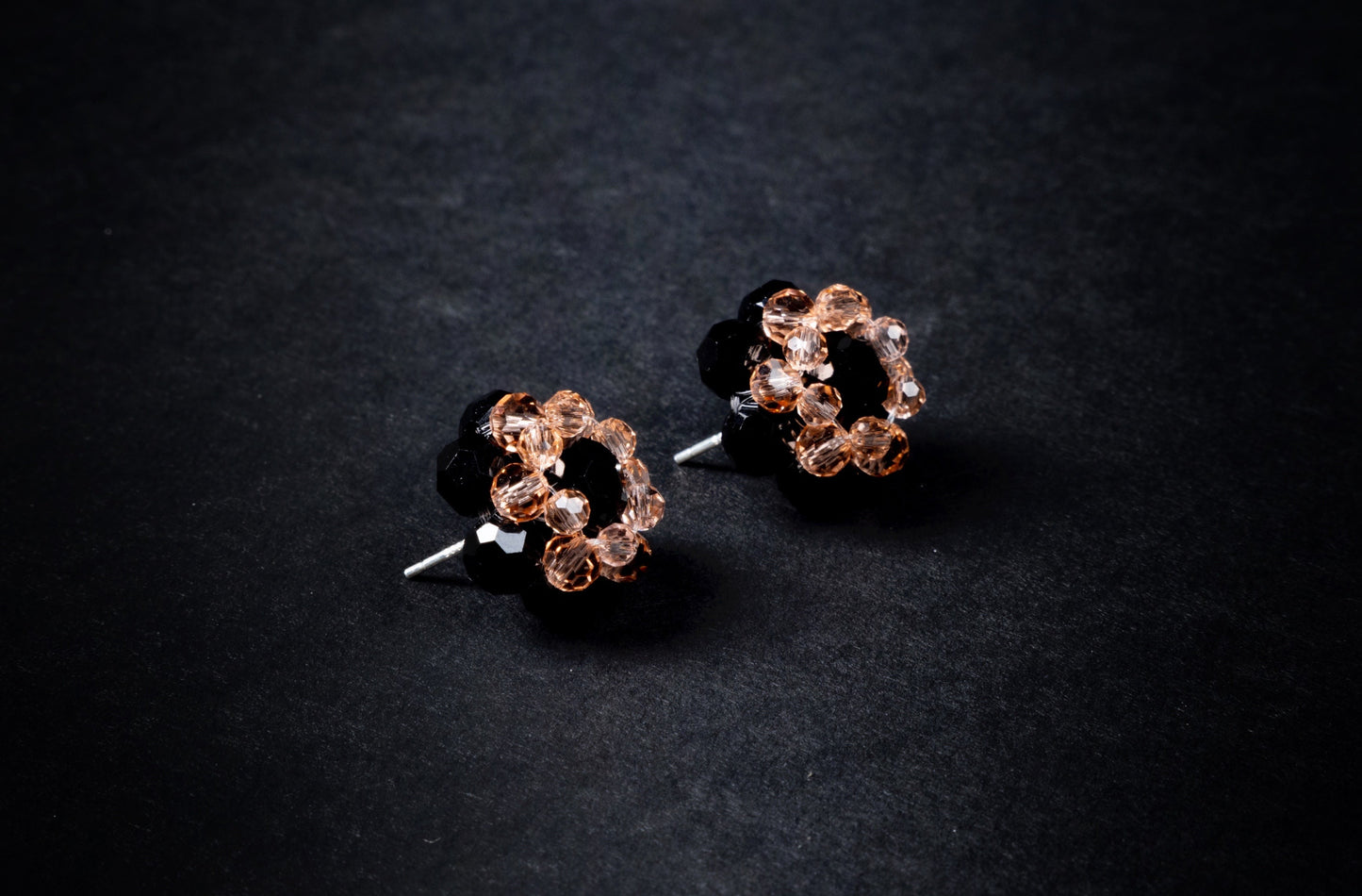 Crystal Candy Beaded Stud Earrings Dark Edition