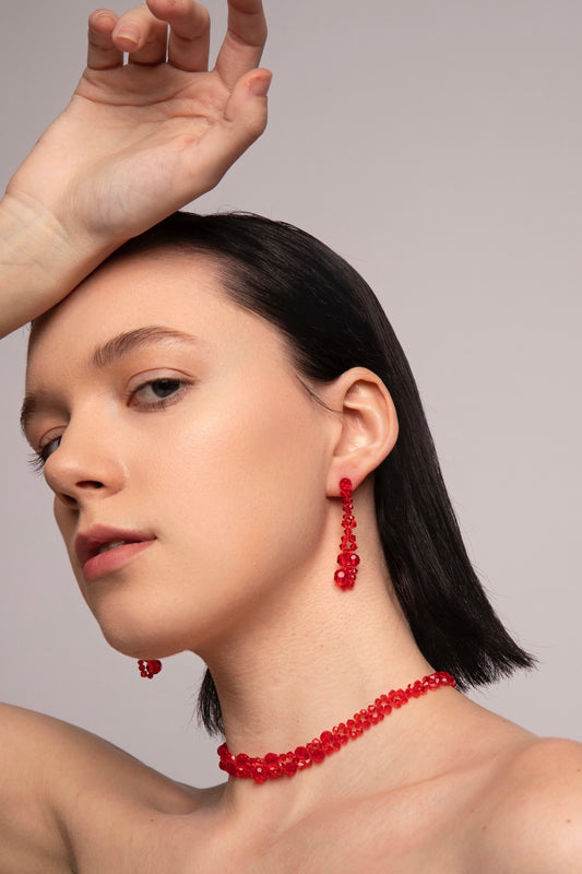Crystal Beaded Transparent Earrings